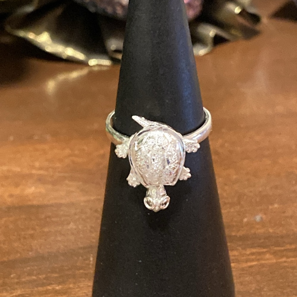 NWOT - Mexican Silver Moveable Turtle Ring - Size 7.5